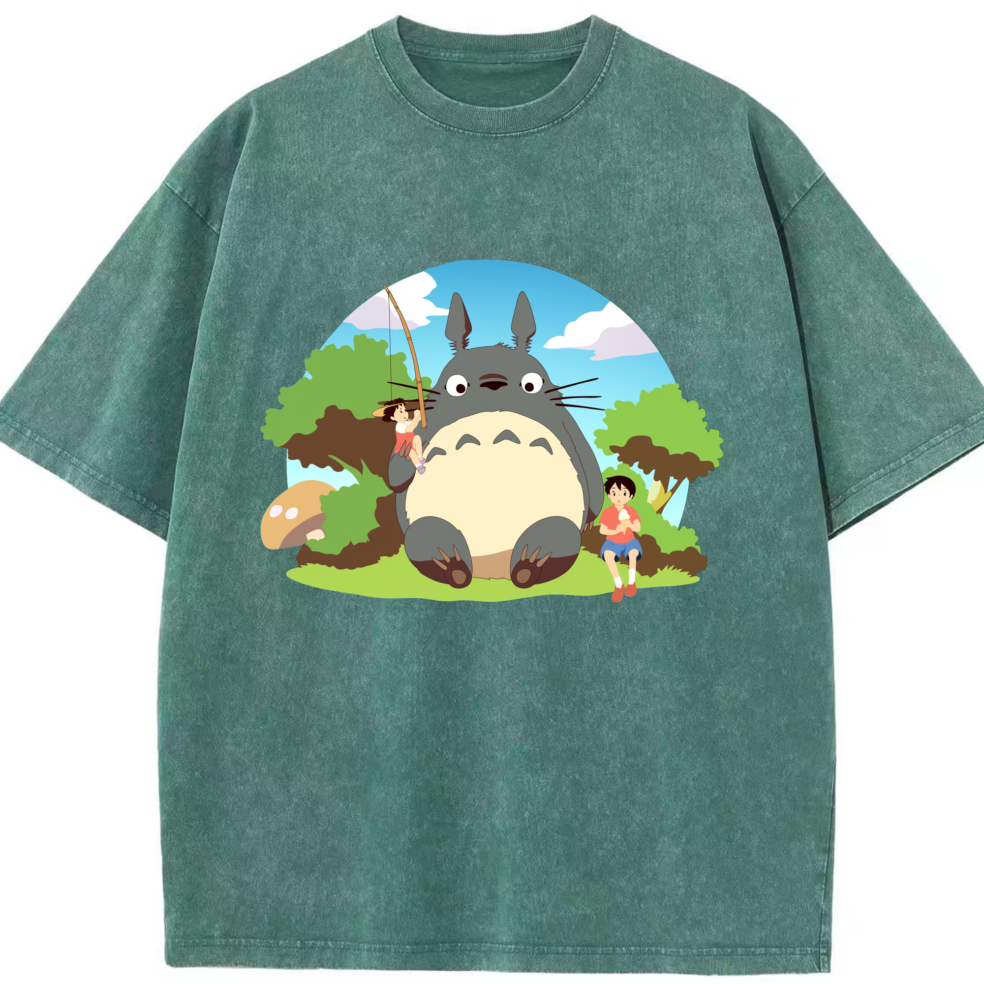 （画像用） となりのトトロ 草壁メイ 草壁サツキ My Neighbor Totoro Satsuki Kusakabe Mei Kusakabe 綿100% ヴィンテージ風 半袖Tシャツ（フロントプリント）